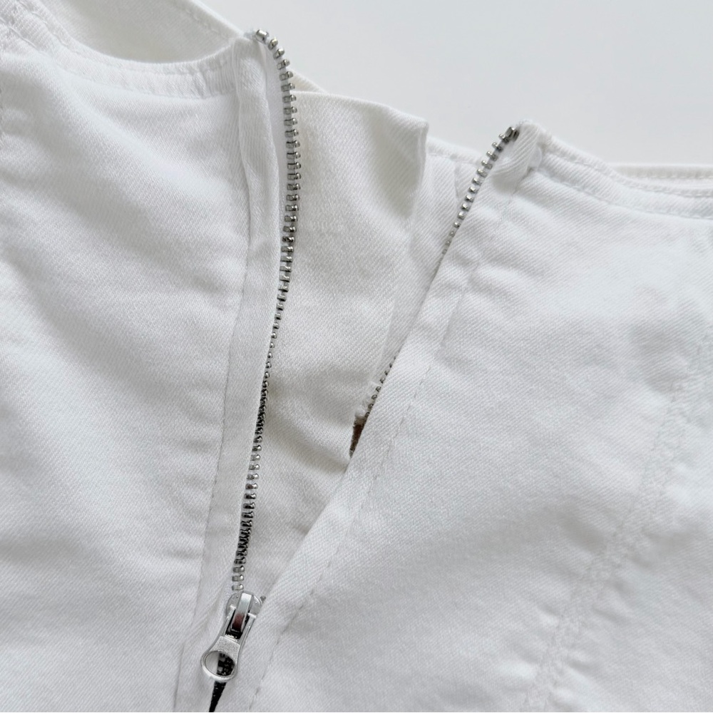 ZARA White Corset Bustier Crop Top Structured Stretch Cotton Size S - Picture 9 of 15